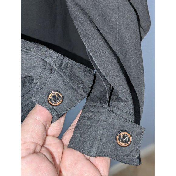 Marc New York Andrew Marc Mens XL Utility Jacket Black Button Pockets Adjustable - Picture 4 of 15